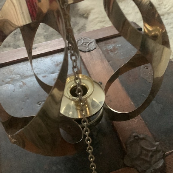 Vtg Mid Century Modern Mascot Hanging Chain Candle Holder Light Fixture 1960s - Picture 6 of 16